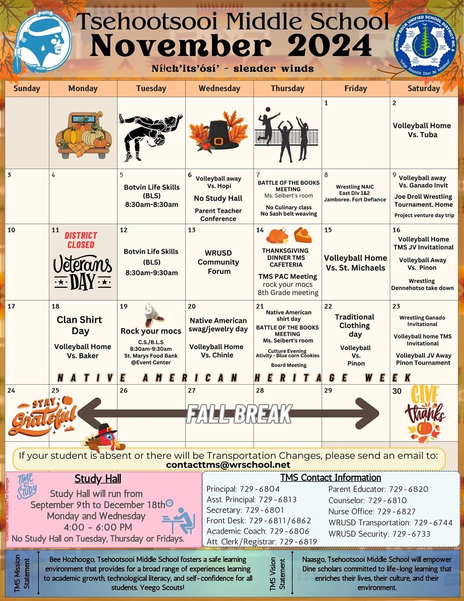 TMS November Calendar